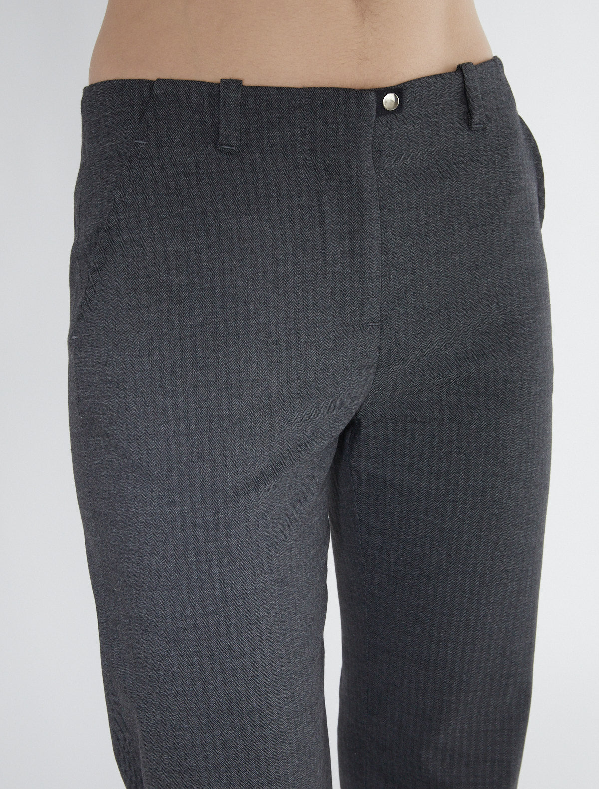 Sil suit fabric straight pants grey