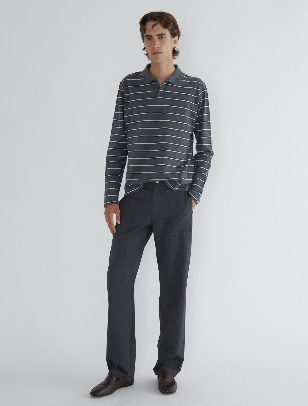 COTY-Striped men's polo made of classic piqué fabric – paloma wool