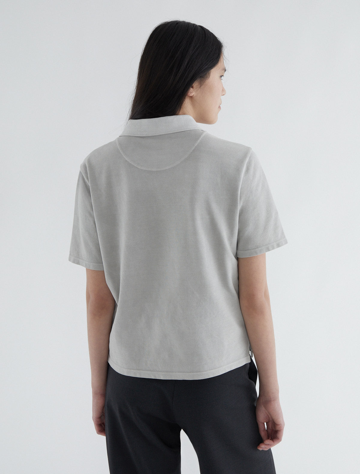 Pw polo short sleeve pique polo shirt brand embroidery grey