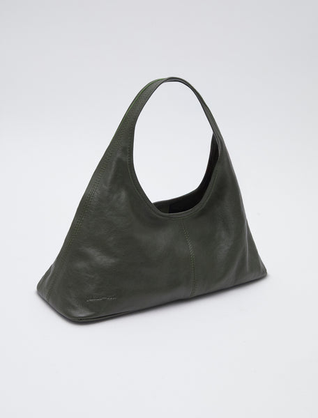 QUERIDITA-Khaki triangular-shaped handbag with a single handle
