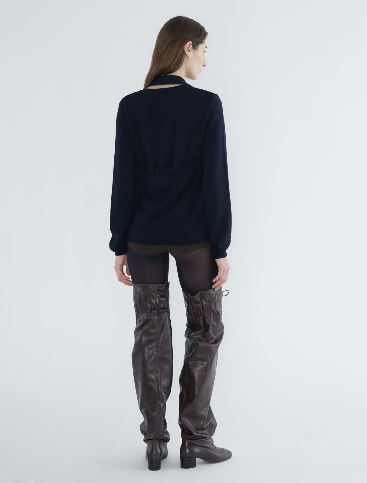 Favi multiposition wool cardigan navy