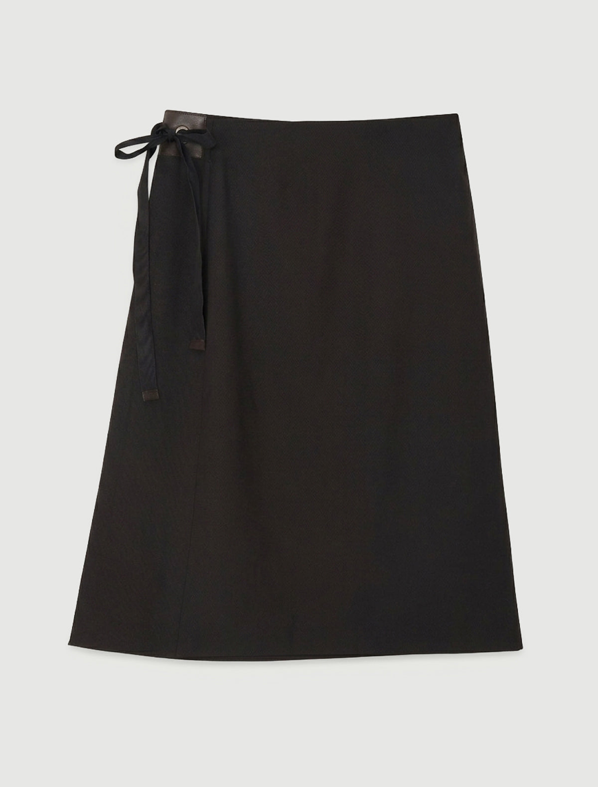 Blont ii midi wrap style open front darkbrown