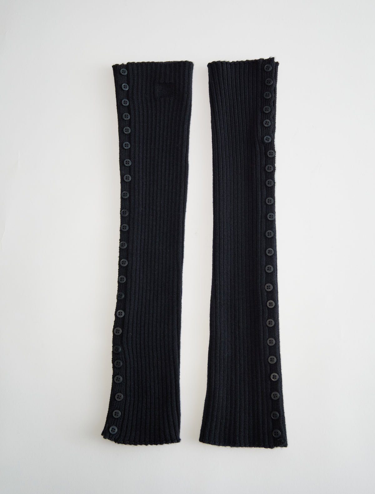 Prior knitted leg warmers buttons melange