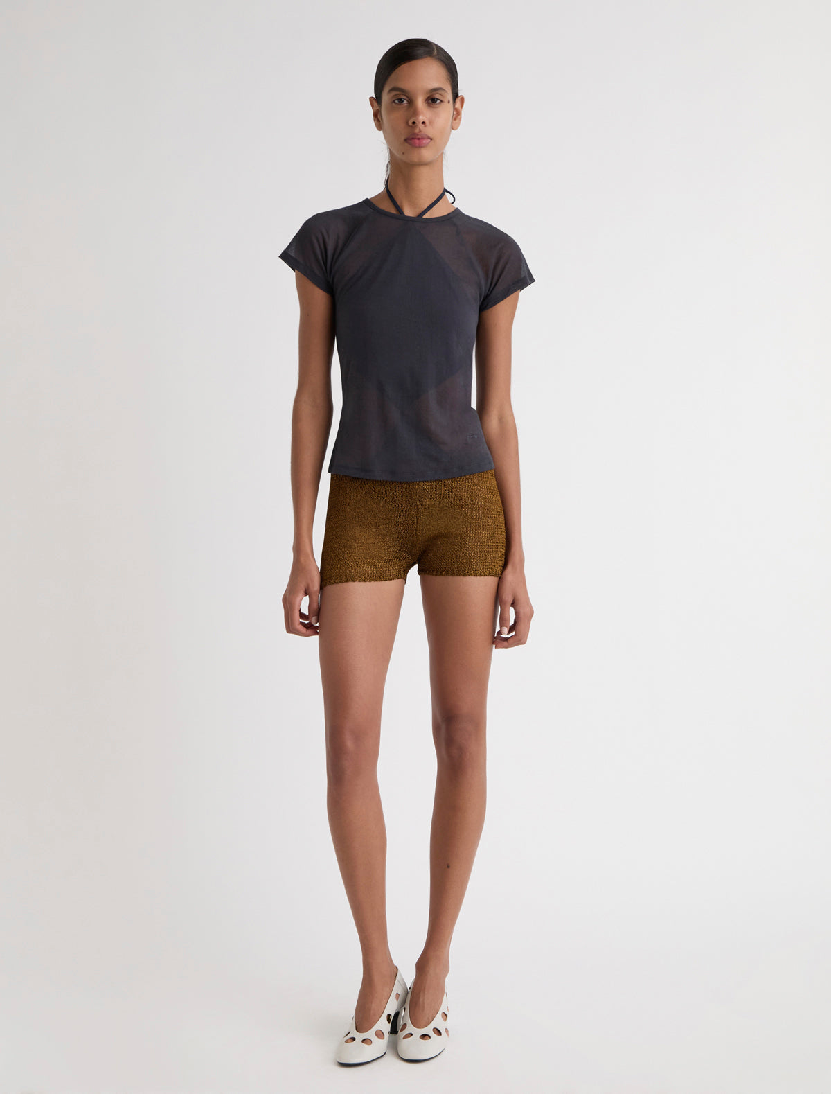 Jed low waisted knitted culotte lightbrown