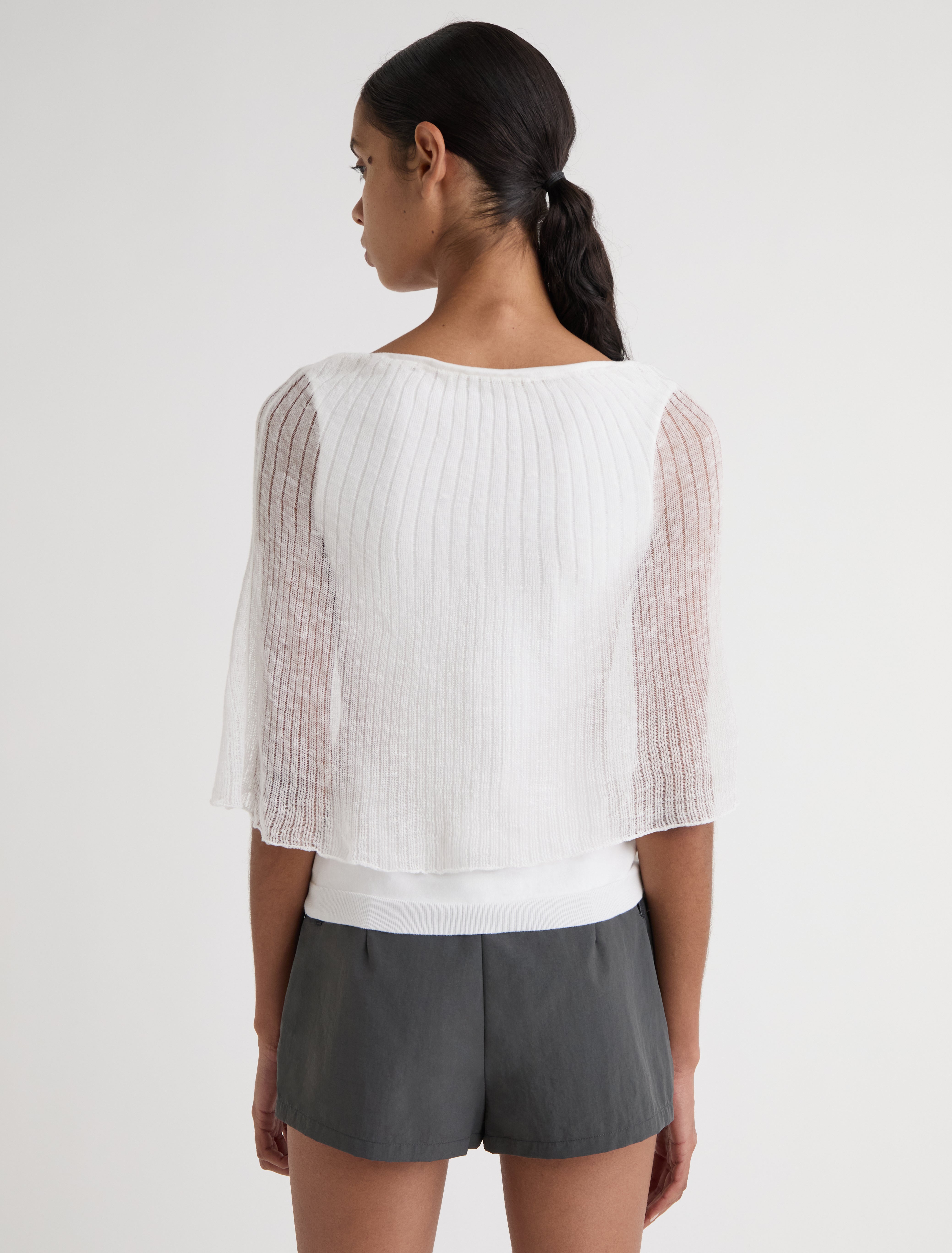 MASIP-Low-rise nylon shorts with side pockets and denim details