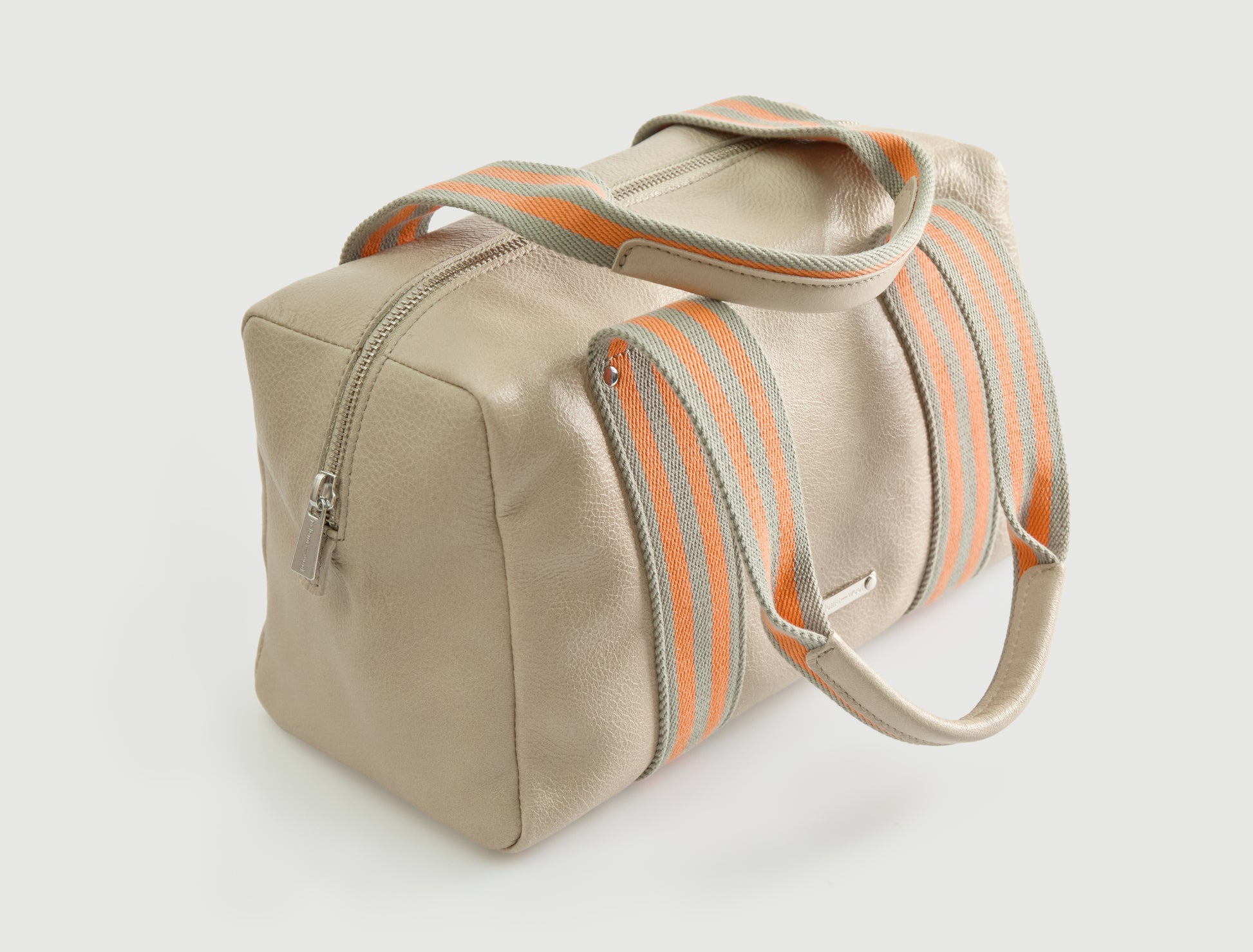 Small eira bag leather shoulder bag contrasting woven handles ecru