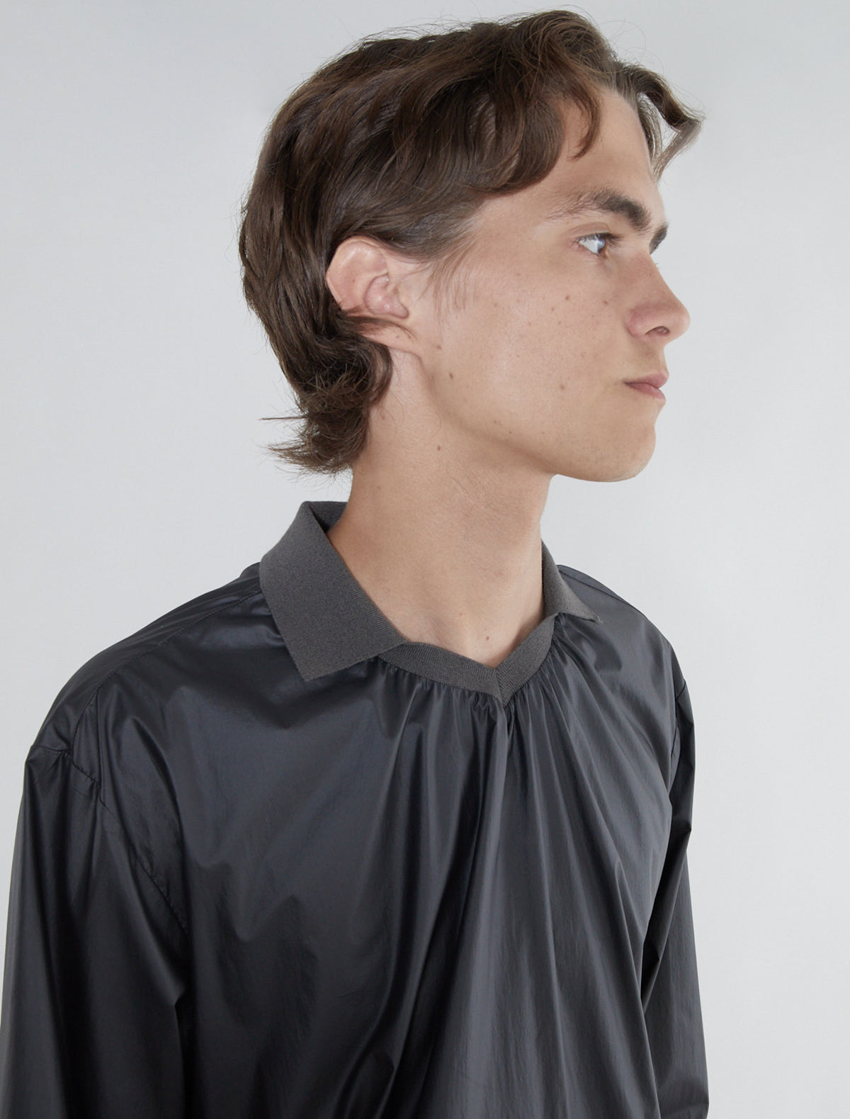 Denis nylon men polo knitted collar cuffs hem