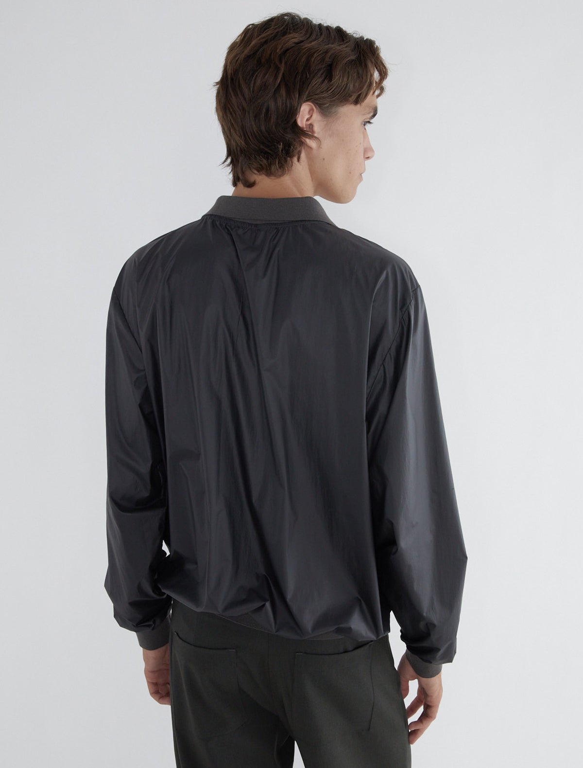 Denis nylon men polo knitted collar cuffs hem