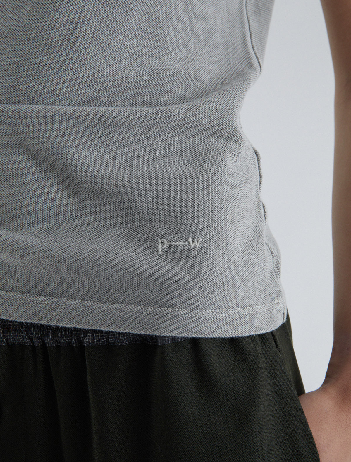 Graham short sleeve v neck top brand embroidery