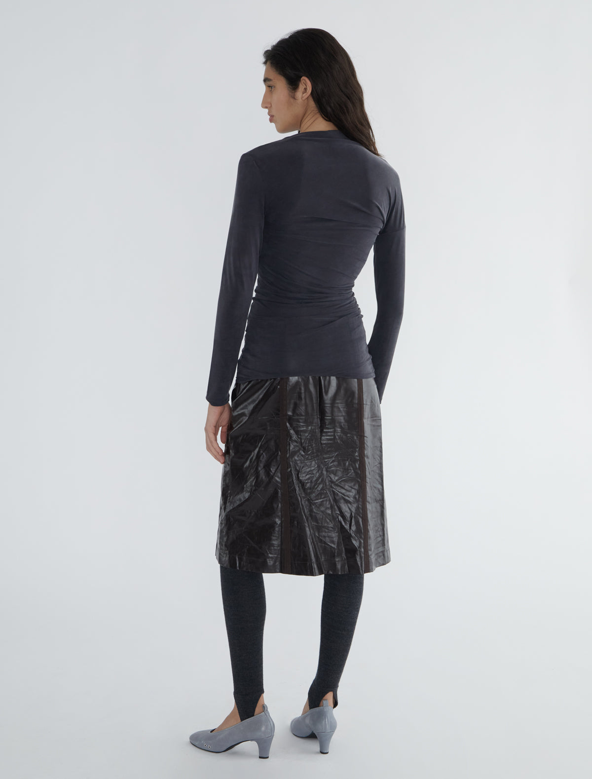 JOJO II-Asymmetric long-sleeve top made from soft cupro fabric
