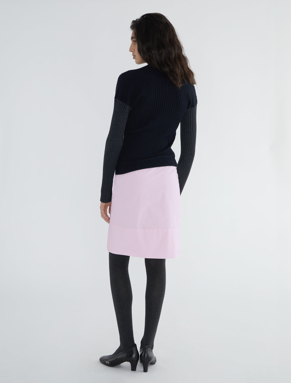 MARISA-Long-sleeve ribbed sweater with a front button opening