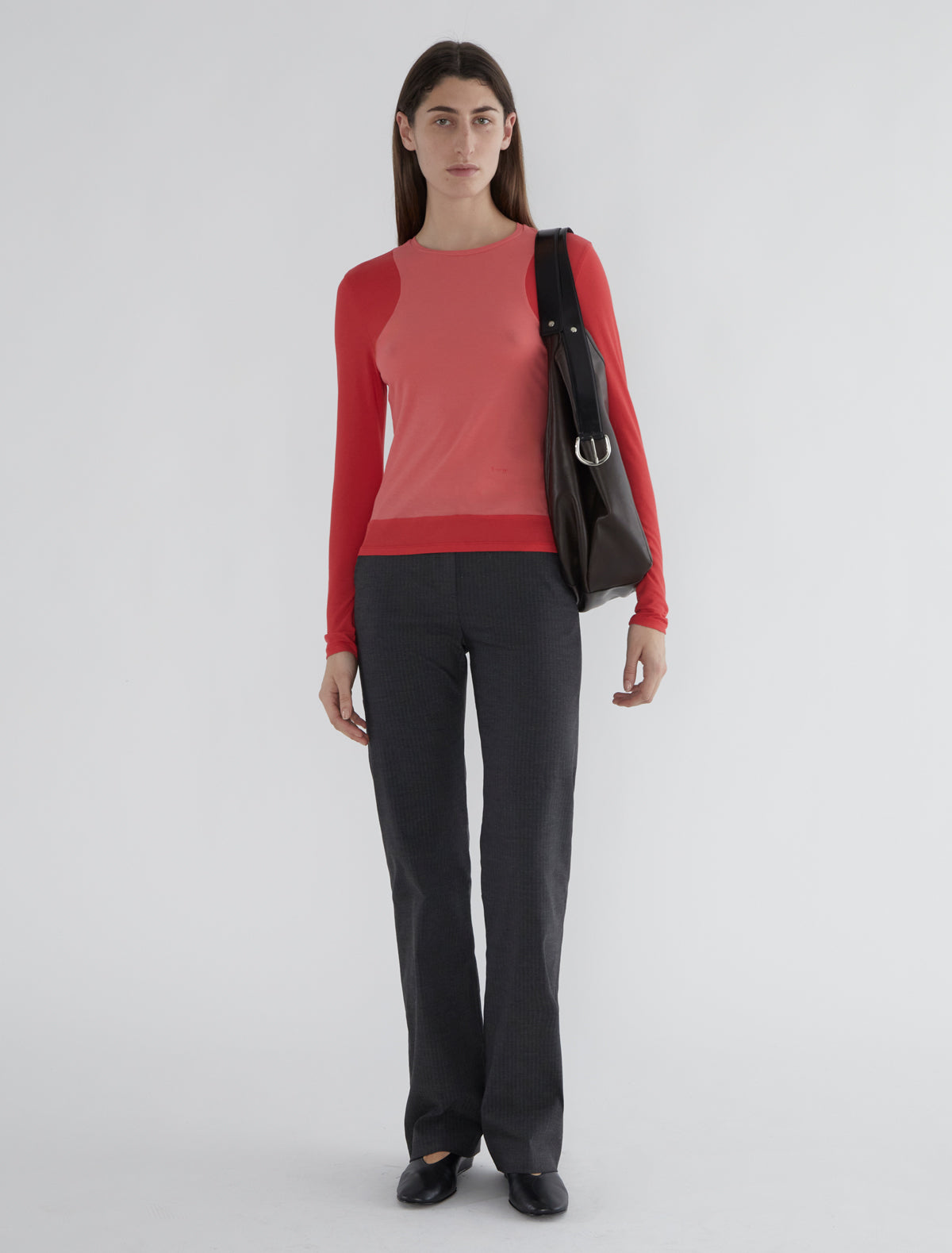 Sombrita double layer effect tshirt embroidery pink