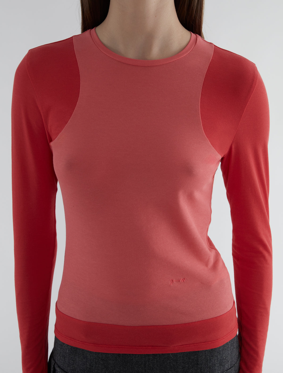 Sombrita double layer effect tshirt embroidery pink