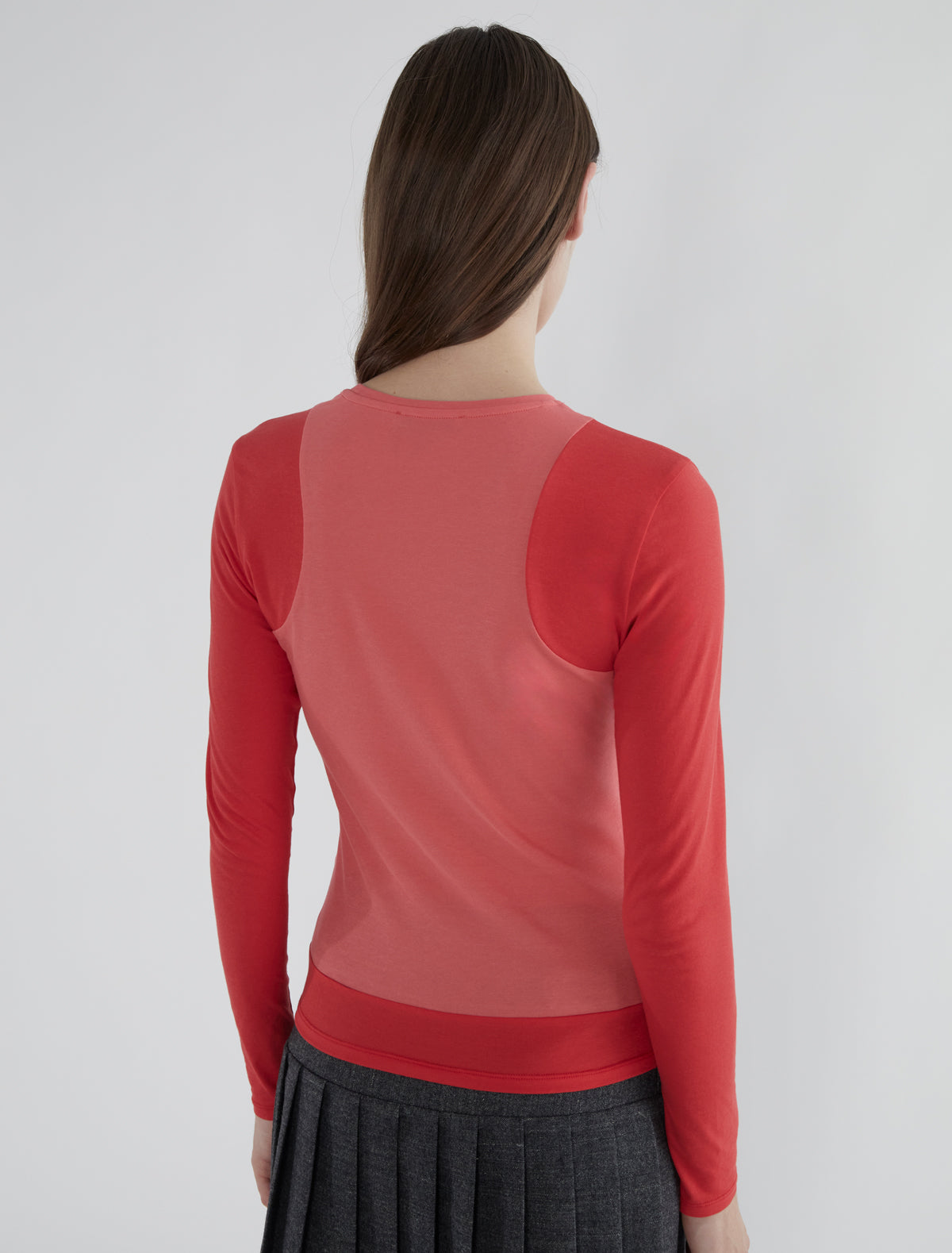 Sombrita double layer effect tshirt embroidery pink