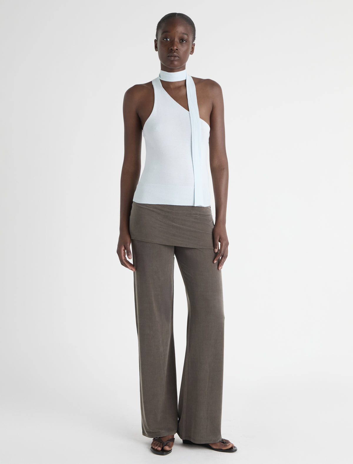 ALEXIA- Brown stitched cupro pants and mini-skirt piece – paloma wool