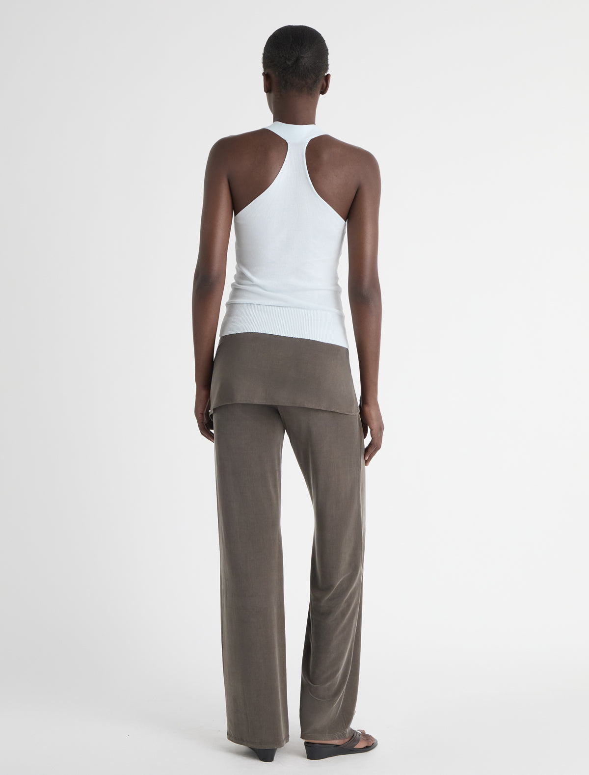 ALEXIA- Brown stitched cupro pants and mini-skirt piece – paloma wool
