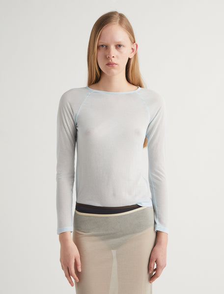 HIRO-Light blue delicate sheer top with raglan sleeves and PW