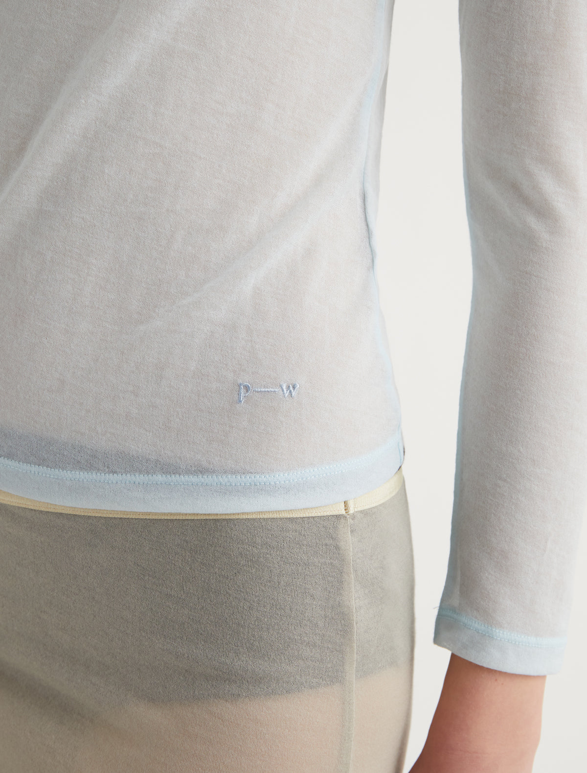 HIRO-Light blue delicate sheer top with raglan sleeves and PW