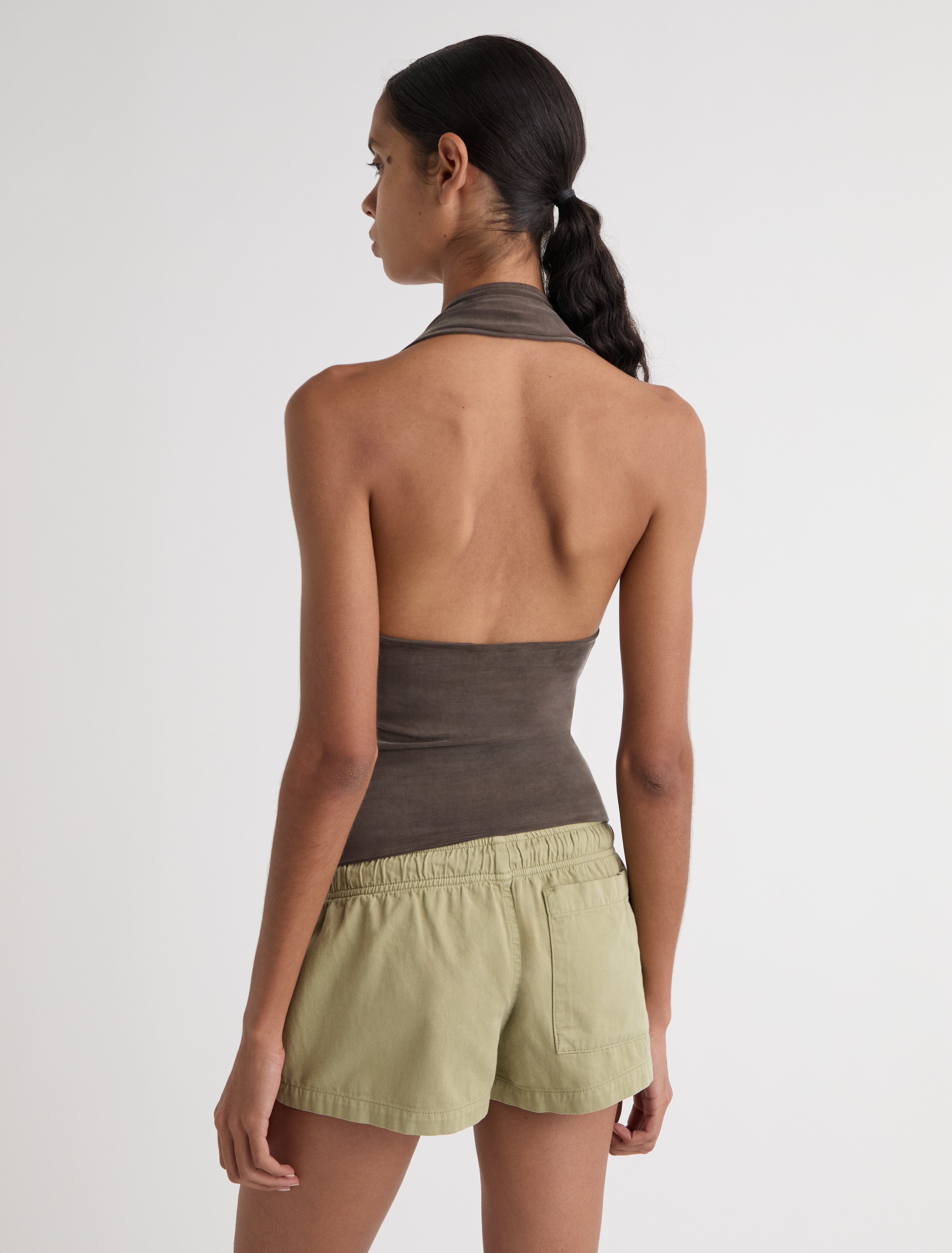 MOPIT-Brown halter cupro top – paloma wool