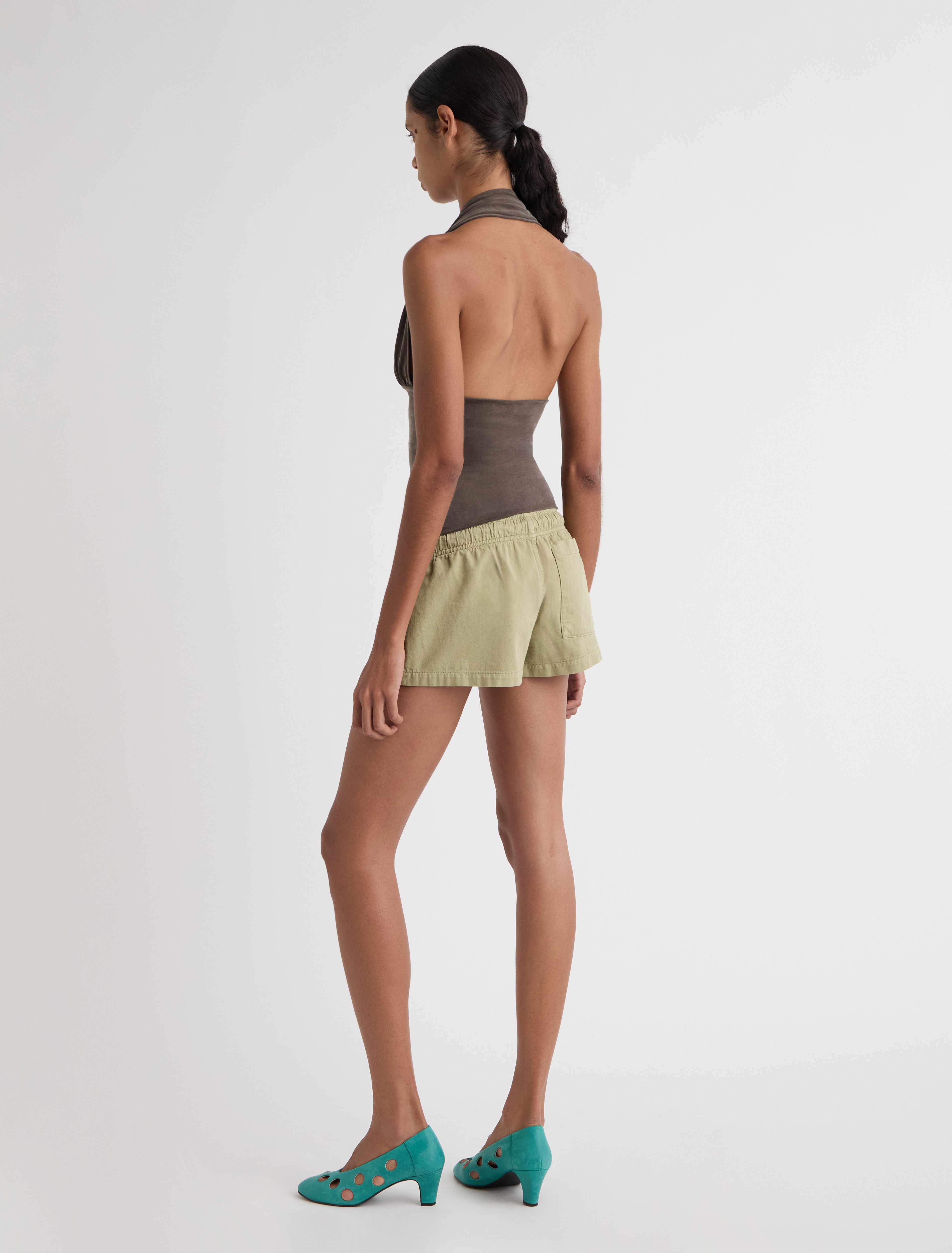 MOPIT-Brown halter cupro top – paloma wool