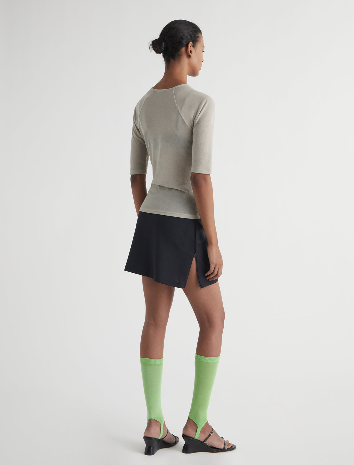 PIA-Ecru elbow-length top crafted from lightweight fabric – paloma