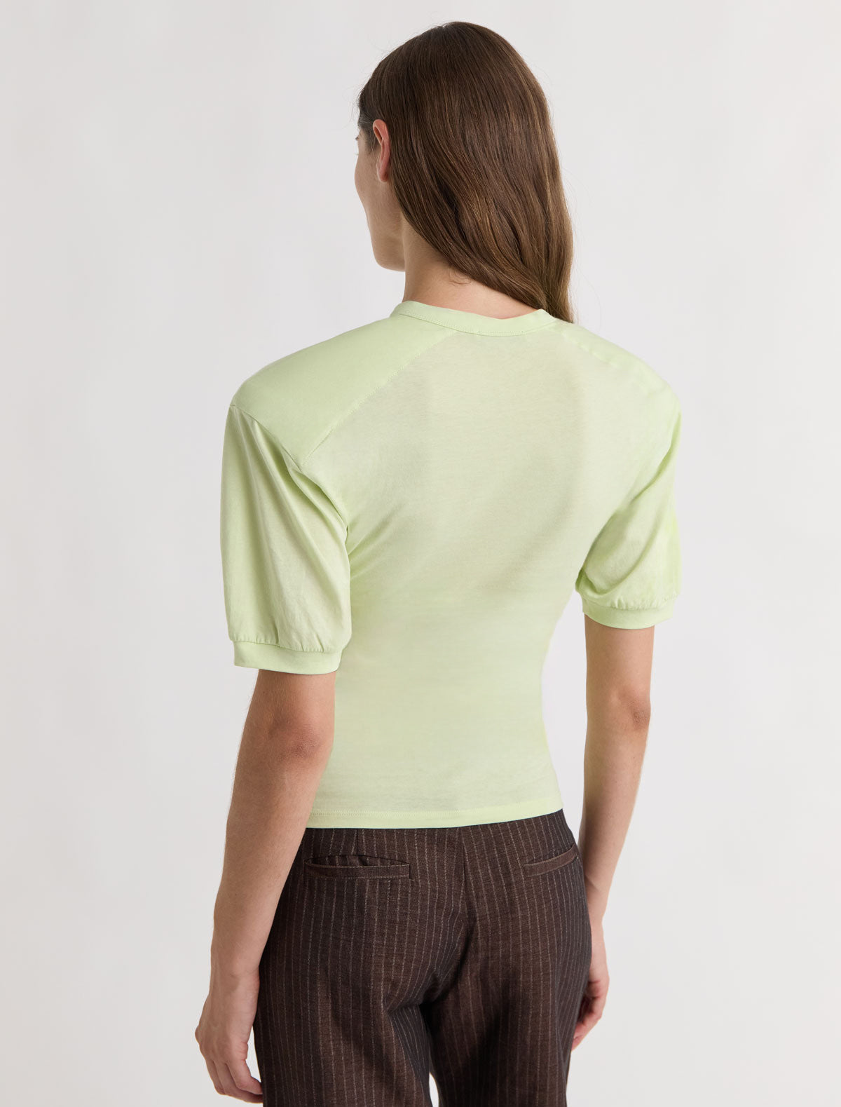 Renfo short sleeved top henley neckline raglan sleeves removable shoulder pads fluor