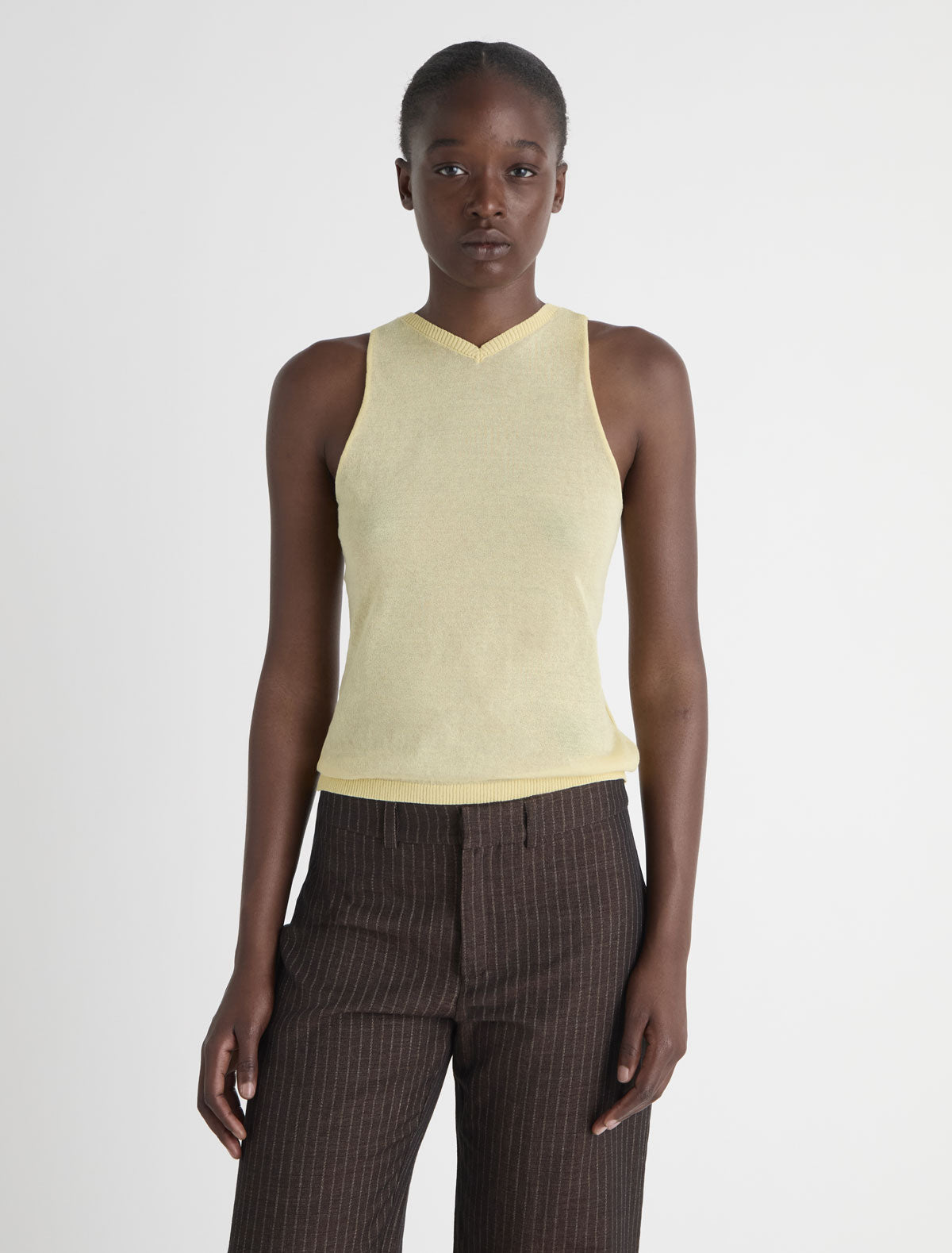 paloma wool ストレッチ タンクトップ‌ Paloma Wool: Yellow Zalea Tank Top | SSENSE