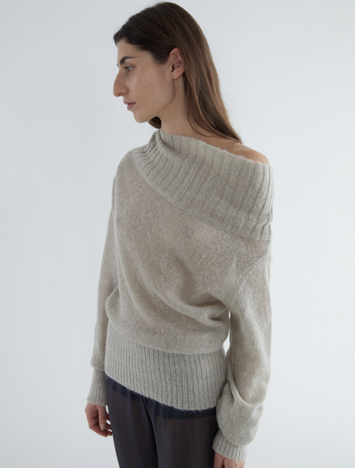 Sofre high neck ribed sweater grey