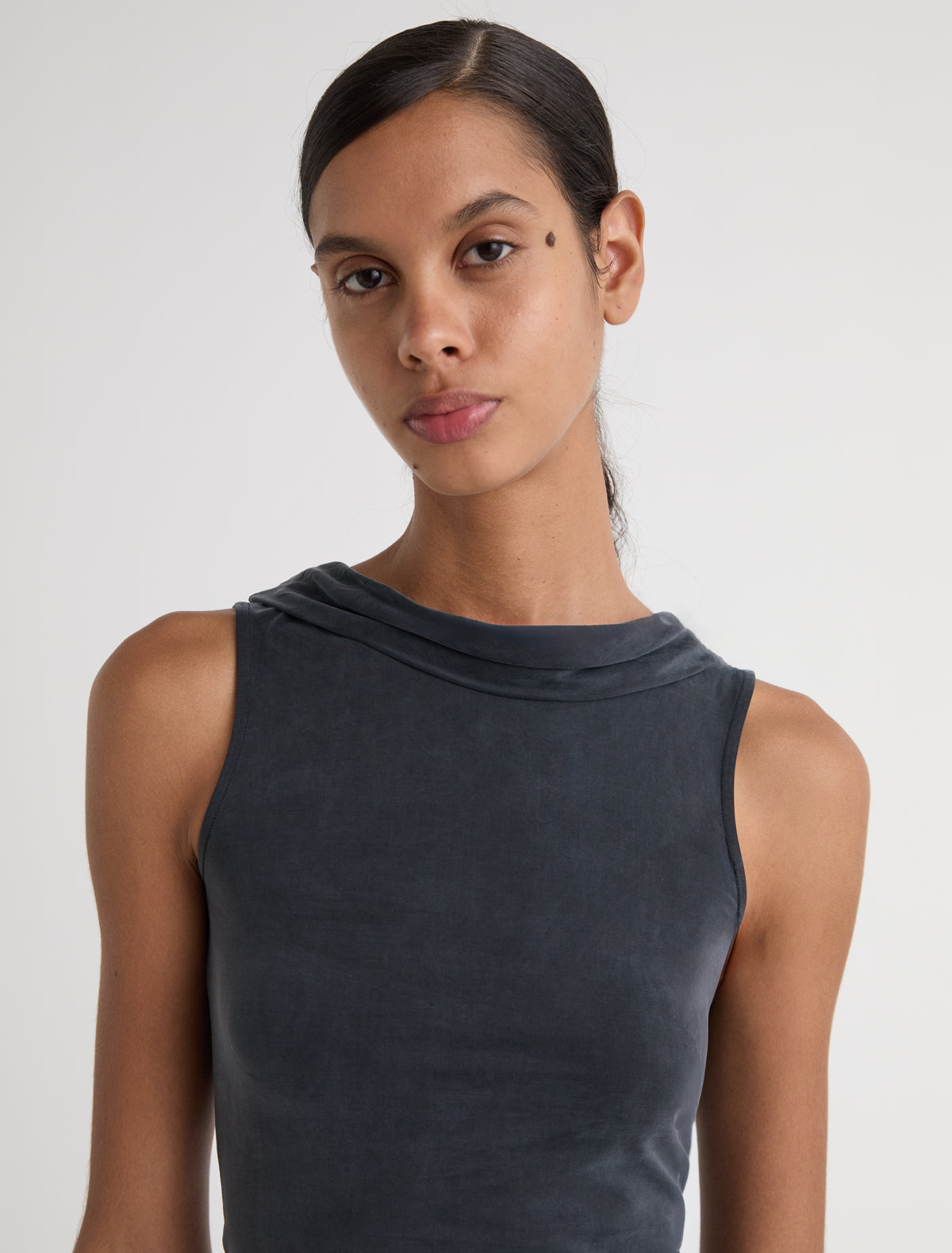 TARO-Cupro top with open back neckline and draped piece – paloma wool