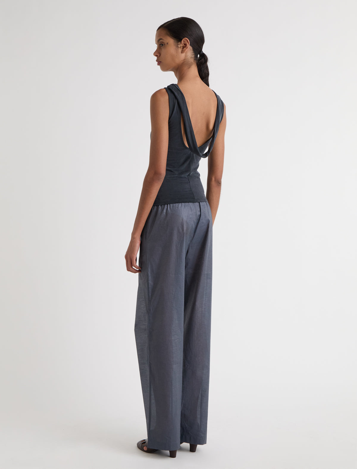 TARO-Cupro top with open back neckline and draped piece – paloma wool