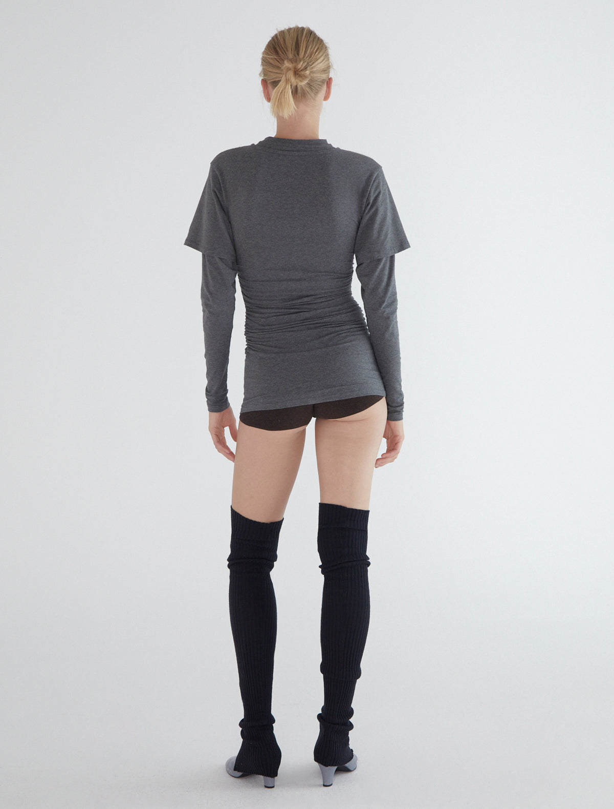 Tintin two layer effect top grey