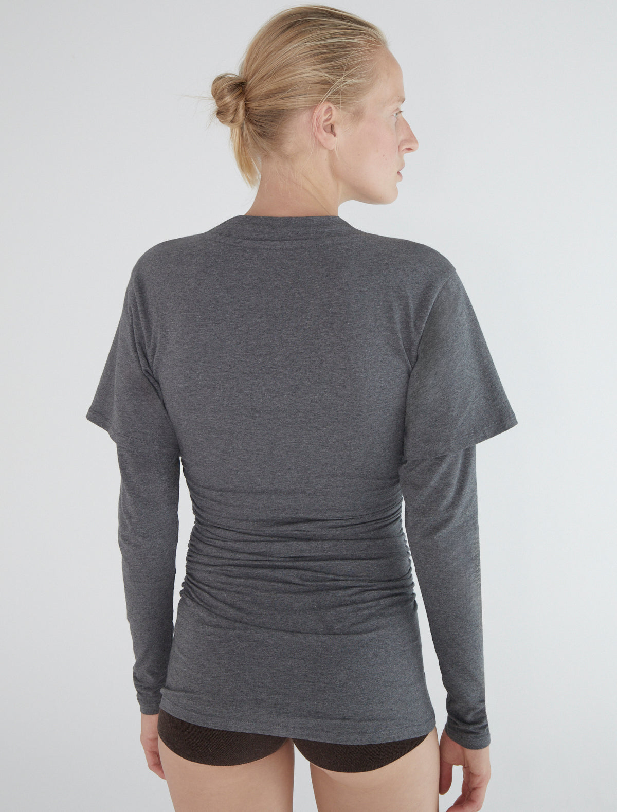 Tintin two layer effect top grey