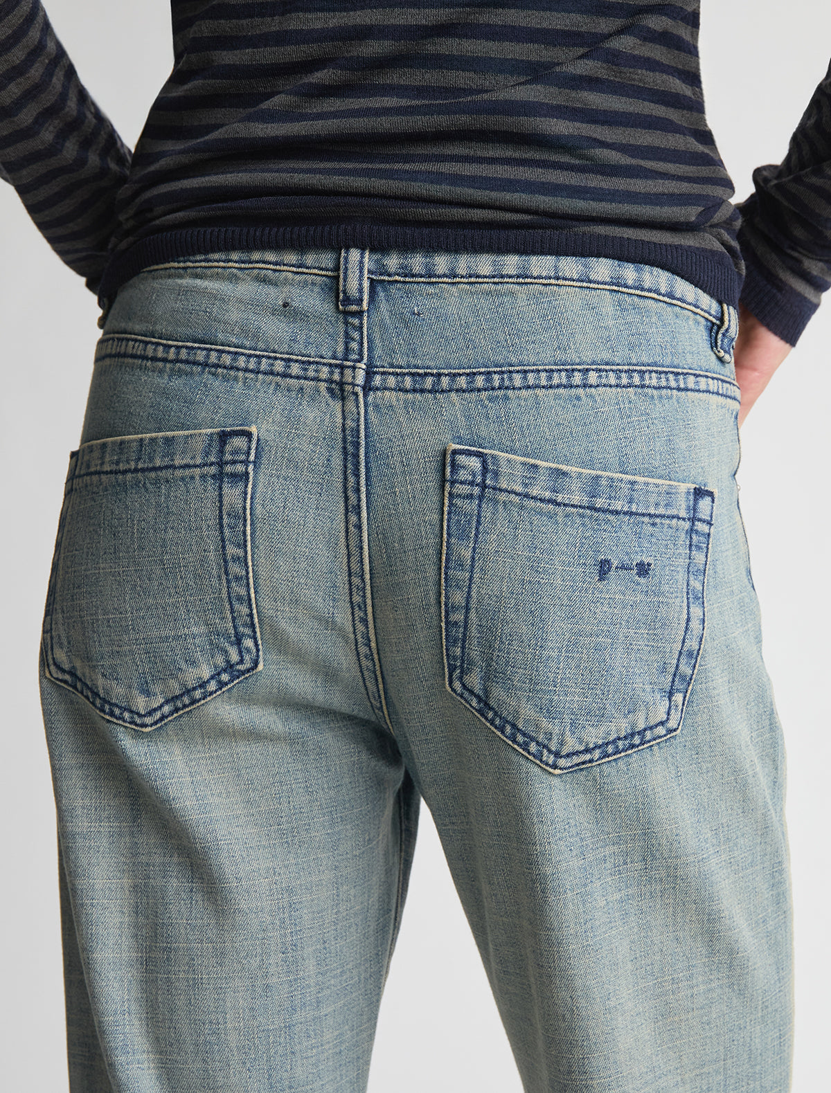 Meli straight denim trousers low waist