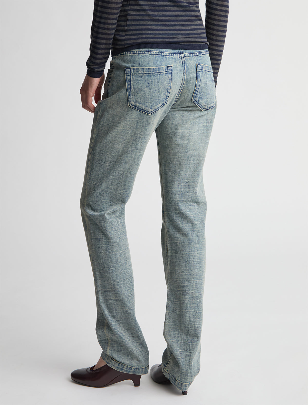 Meli straight denim trousers low waist