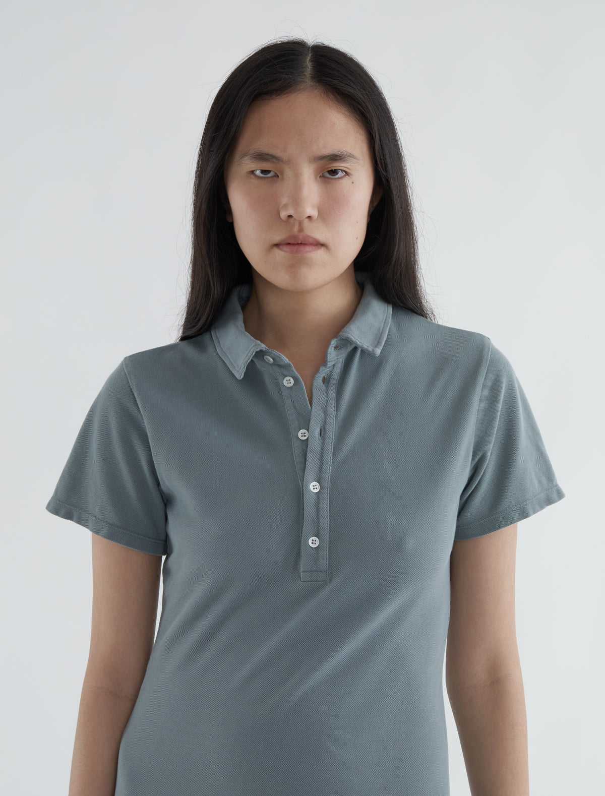 Pw polo short sleeve long dress pique polo fabric