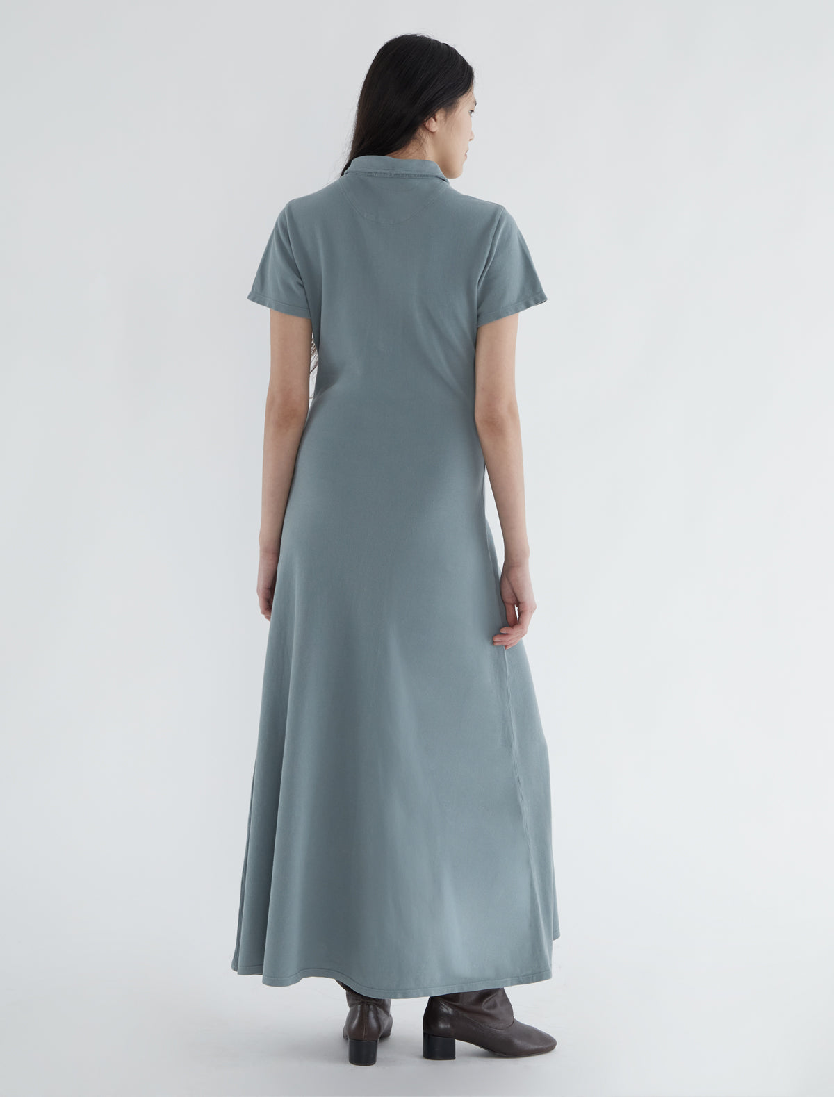 PW POLO DRESS-Short-sleeve long dress made from classic piqué polo