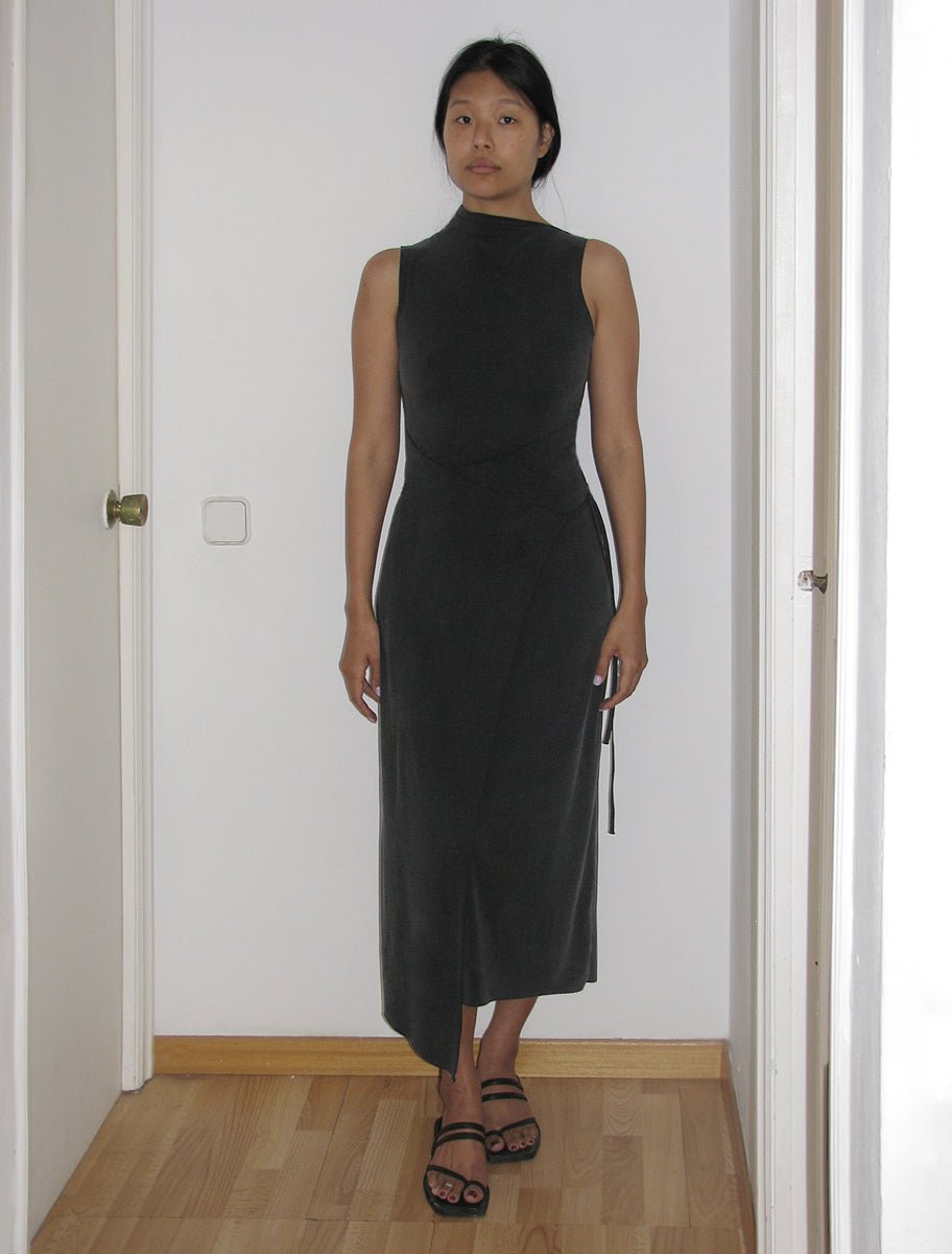 Black Funnel Neck Wool Knit Dress | WHISTLES |